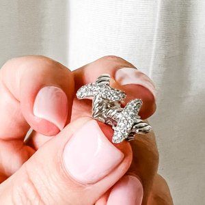 RARE FIND David Yurman Petite X Stud Earrings with Pavé Diamonds